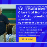 Webinar by Professor George Vithoulkas_”Classical Homeopathy for Orthopaedic Problems”